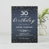 Denim Diamonds Elegant Classy 30e verjaardagsfeest Kaart (Staand voorkant)
