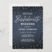 Denim Diamonds Elegant Classy Bachelorette Weekend Kaart (Voorkant)
