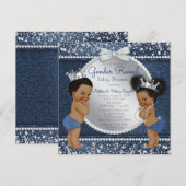 Denim Diamonds Etnische geslachtsonthulling Shower Kaart (Voorkant / Achterkant)