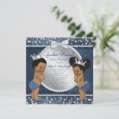 Denim Diamonds Etnische geslachtsonthulling Shower Kaart (Staand voorkant)