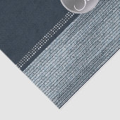 Denim Diamonds Fonkelende Glam Monogram Initiaal Tissuepapier (Detail)