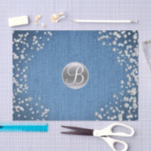 Denim Diamonds Fonkelende Glans Monogram Initiaal Tissuepapier (Craft)