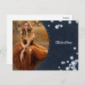 Denim & Diamonds Foto Briefkaart Party Invitation (Voorkant / Achterkant)