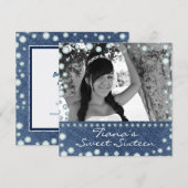 Denim Diamonds Foto Foto Sweet 16 Uitnodiging (Voorkant / Achterkant)
