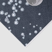 Denim Diamonds Gestrooide Bling Monogram Initiaal Tissuepapier (Detail)
