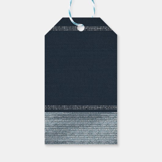 Denim & Diamonds Glam Bling Chic Elegant Favor Cadeaulabel (Achterkant)