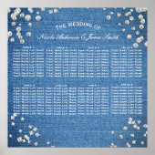 Denim & Diamonds Glam Bling Chic Table Seating Poster (Voorkant)