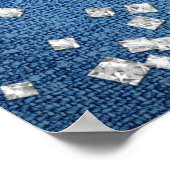 Denim & Diamonds Glam Bling Chic Tafelstoelen Poster (Hoek)