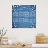 Denim & Diamonds Glam Bling Chic Tafelstoelen Poster (Keuken)