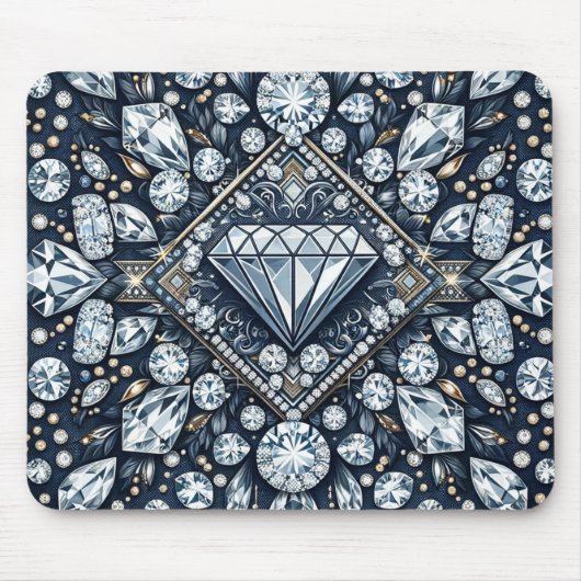 Denim & Diamonds Glam Bling Muismat (Voorkant)