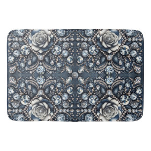 Denim & Diamonds Glam Bling Roos Jewelen Badmat