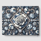 Denim & Diamonds Glam Bling Roos Jewelen Gastenboek (Achterkant)
