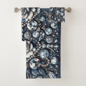 Denim & Diamonds Glam Bling Roos Juwelen Bad Handdoek (Insitu)