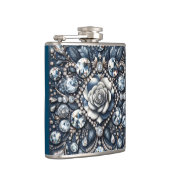 Denim & Diamonds Glam Bling Roos Juwelen Heupfles (Rechts)