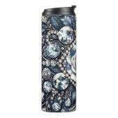 Denim & Diamonds Glam Bling Roos Juwelen Thermosbeker (Gedraaid links)