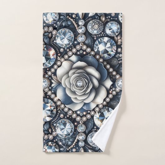 Denim & Diamonds Glam Bling Roze Sieraden Bad Handdoek (Handdoek)
