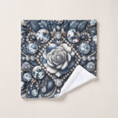 Denim & Diamonds Glam Bling Roze Sieraden Bad Handdoek (Wasdoekje)