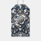 Denim & Diamonds Glam Bling Roze Verjaardagsfeest Cadeaulabel (Achterkant)