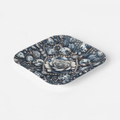 Denim & Diamonds Glam Bling Roze Verjaardagsfeest Papieren Bordje (Gebogen)