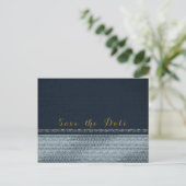 Denim & Diamonds Glam Bling Save the Date-feestje Aankondigingskaart (Staand voorkant)