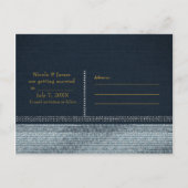 Denim & Diamonds Glam Bling Save the Date Party Aankondigingskaart (Achterkant)