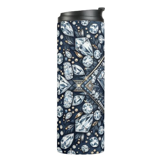 Denim & Diamonds Glam Bling Thermosbeker (Gedraaid links)