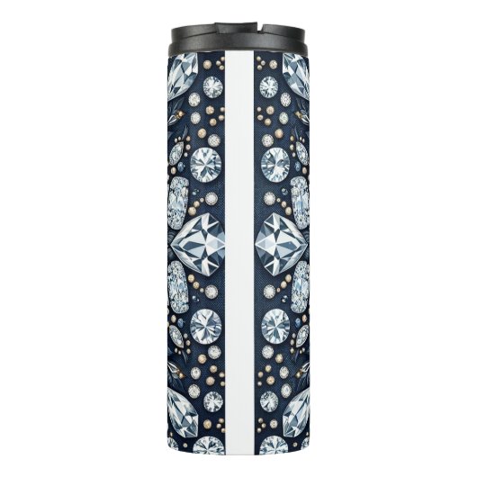 Denim & Diamonds Glam Bling Thermosbeker (Achterkant)