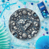 Denim & Diamonds Glam Bling Verjaardagsfeest Papieren Bordje (Feest)