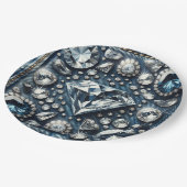 Denim & Diamonds Glam Bling Verjaardagsfeest Papieren Bordje (Gekanteld)