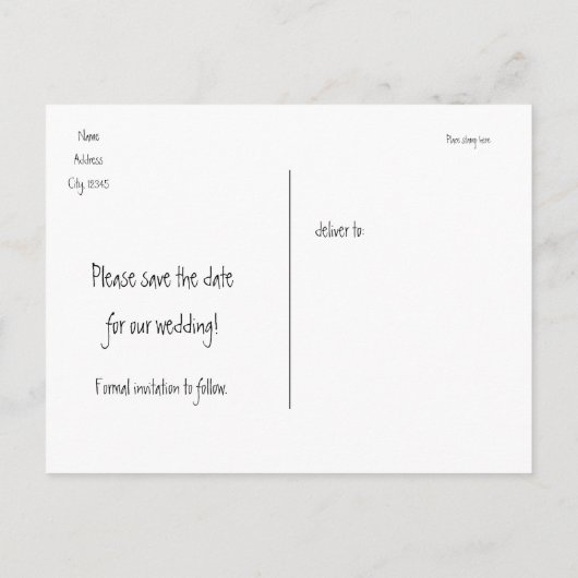 Denim & Diamonds Glam Country Save Date Briefkaart (Achterkant)