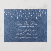 Denim & Diamonds Glam Country Save Date Briefkaart (Voorkant)