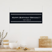 Denim & Diamonds Glam Custom Birthday Party Banner Poster (Keuken)