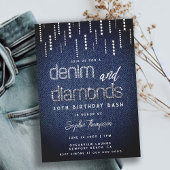 Denim Diamonds Glam Drip Classy Chic 30ste verjaar Kaart