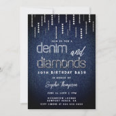 Denim Diamonds Glam Drip Classy Chic 30ste verjaar Kaart (Voorkant)