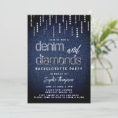 Denim Diamonds Glam Drip Classy Chic Bachelorette Kaart (Staand voorkant)