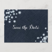 Denim & Diamonds Glam Feest Save the Date Aankondigingskaart (Voorkant)