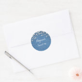 Denim & Diamonds Glam Gestrooide Bling Favor Ronde Sticker (Envelop)
