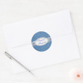 Denim & Diamonds Glam Gestrooide Bling Favor Ronde Sticker (Envelop)