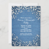 Denim & Diamonds Glam Gestrooide Bling Uitnodiging (Voorkant)