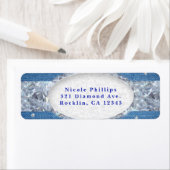 Denim & Diamonds Glam Scattered Bling Invitation Etiket (Insitu)