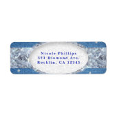 Denim & Diamonds Glam Scattered Bling Invitation Etiket (Voorkant)