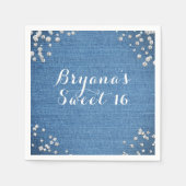 Denim & Diamonds Glam Scattered Bling Party Servet (Voorkant)
