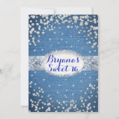 Denim & Diamonds Glam Scattered Bling-uitnodiginge Kaart (Achterkant)