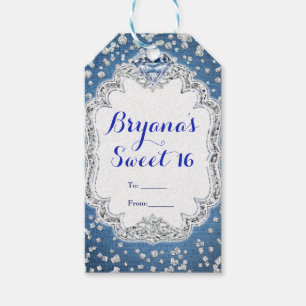 Denim & Diamonds Glam Strooi Bling Feest Favor Cadeaulabel