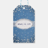 Denim & Diamonds Glam Strooi Bling Feest Favor Cadeaulabel (Achterkant)