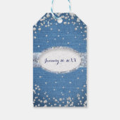 Denim & Diamonds Glam Strooi Bling Feest Favor Cadeaulabel (Achterkant)