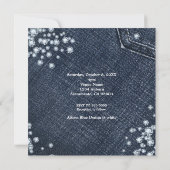 Denim & Diamonds Glam Tiara Crown Party Invitation Kaart (Achterkant)