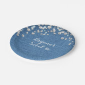 Denim & Diamonds Glam Verspreid Bling Custom Party Papieren Bordje (Gekanteld)