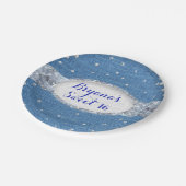 Denim & Diamonds Glam Verspreid Bling Custom Party Papieren Bordje (Gekanteld)