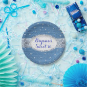 Denim & Diamonds Glam Verspreide Bling Aangepast F Papieren Bordje (Feest)